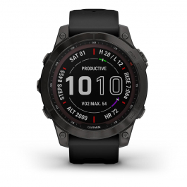 Fénix 7 Sapphire Solar Titanium Carbon Grey DLC (Schwarzes Armband)