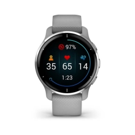 Venu 2 Plus Silber mit (graues Silikonarmband)