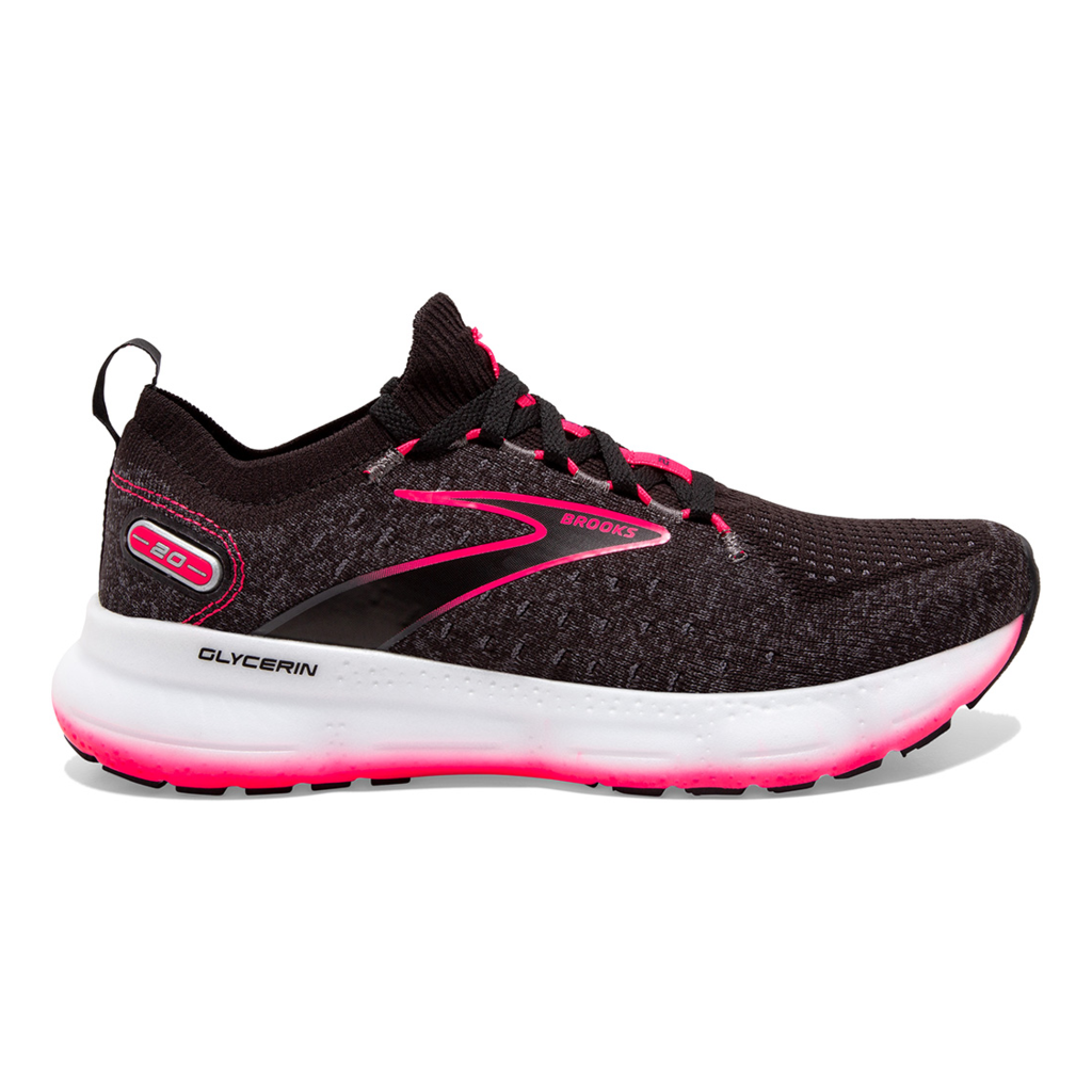 Brooks Glycerin Stealthfit 20 black-pink: women's running shoes